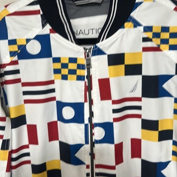 NWOT Nautica Mens Multicolor Water‎ Wind Resistant Stretch Bomber Jacket Large - Picture 3 of 9